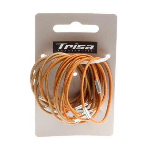 Trisa Classic Thin Hair Ties Brown 16 pcs