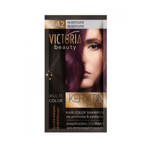 Victoria Multi Color Hair Color Shampoo Color V42 Aubergine 1.35 fl oz (40 ml)