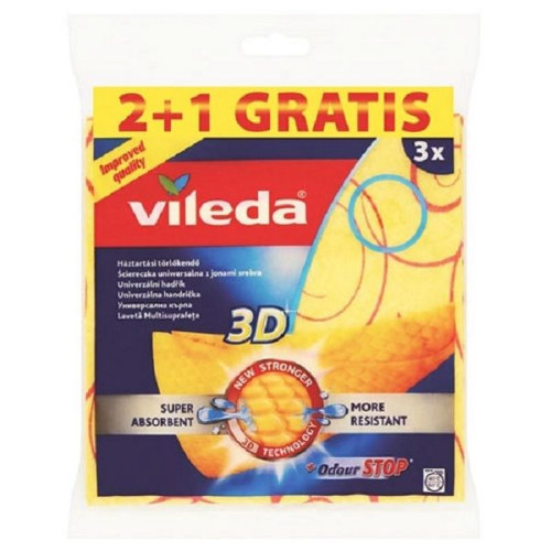 Vileda 3D Universal Microfiber Cloth 3 pcs