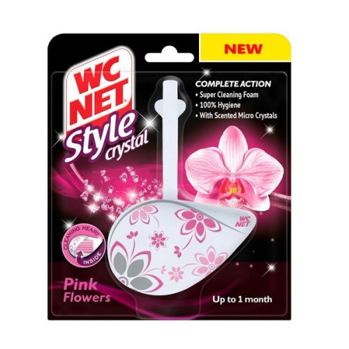 WC Net Style Crystal Toilet Block Pink Flowers 1.29 oz (36.5 g)