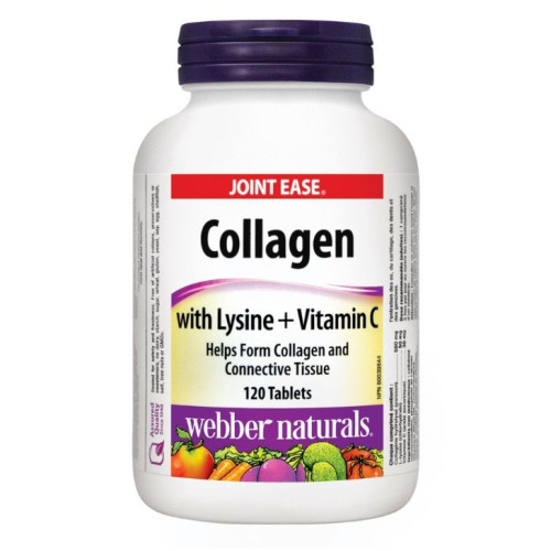 Webber Naturals Collagen with Lysine and Vitamin C for Recovery and Hydration 120 Tablets