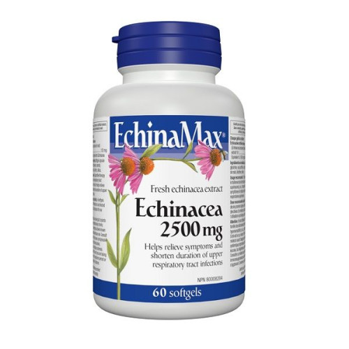 Webber Naturals Echinamax for Colds and Flu Fighting Viruses 2500 mg 60 Capsules
