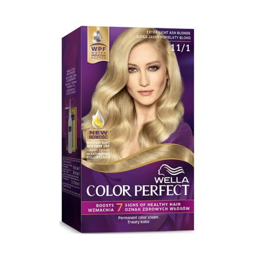 Wella Color Perfect Permanent Cream Hair Dye Rich Color Extra Light Ash Blonde 11/1