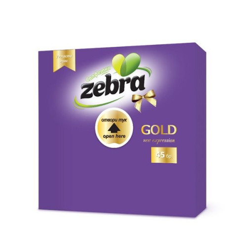 Zebra Gold Purple Pink Napkins 45 pcs