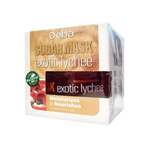 Deva Sugar Mask Exotic Lychee Moisturizing and Nourishing Face Mask Lychee Fruit Extract 1.69 fl oz (50 ml)