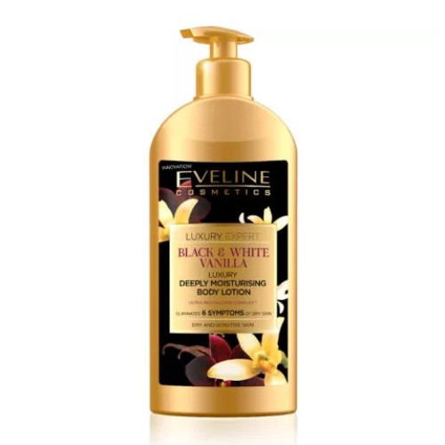 Eveline Luxury Expert Moisturizing Body Lotion with Black and White Vanilla 11.83 fl oz (350 ml)