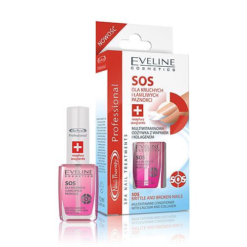 Eveline Sos Nail Balm with Calcium and Collagen 0.41 fl oz (12 ml)