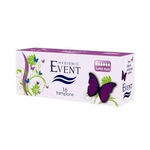 Event Super Plus Daily Feminine Tampons with Natural Fibers Super Plus Size 16 pcs