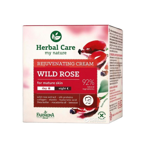 Jantar Farmona Herbal Care Lifting Cream Against Wrinkles with Wild Rose for Mature Skin 1.69 fl oz (50 ml)