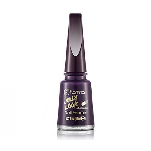 Flormar Jelly Look Nail Enamel Long-Lasting Gel Effect Nail Polish Color 20 Rich Purple
