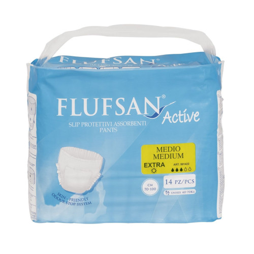 Flufsan Active Protective Underwear for Adults with Incontinence Size M Extra 14 pcs