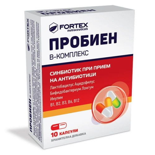Fortex Probiotic B-Complex Synbiotic for the Immune System for Fatigue and Exhaustion 10 Capsules
