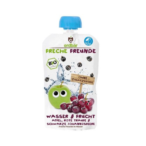 Freche Freunde Organic Fruit Juice Apple Grape and Blackcurrant for Children 12+ Months 6.76 fl oz (200 ml)
