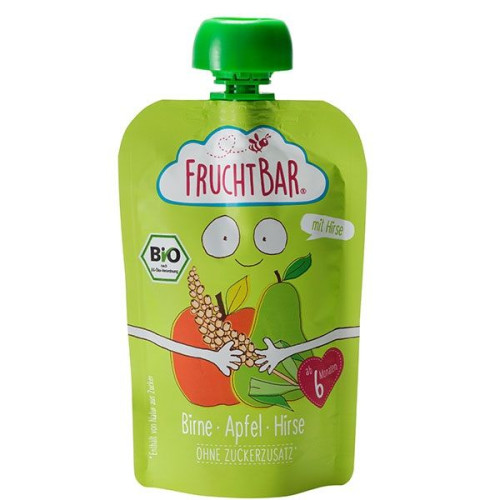 Fruchtbar Organic Pear Apple and Millet Puree for Children Aged 6+ Months 3.53 oz (100 g) - 3750