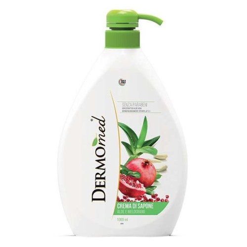 Dermomed Liquid Hand Cream Soap with Aloe and Pomegranate 33.81 fl oz (1000 ml)