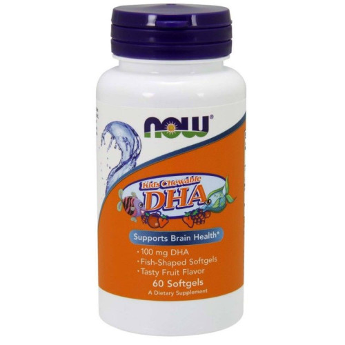 Now Foods Dha Fish Oil for Growing Children 100 mg 60 Chewable Tablets