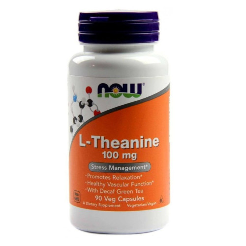 Now Foods L-Theanine for Insomnia Depression and High Stress 100 mg 90 Capsules