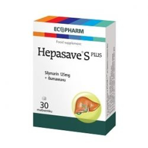Ecopharm Hepasave S Plus for Healthy Gallbladder and Liver with Milk Thistle 30 Tablets