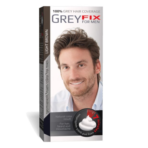 Aroma Grey Fix Long-Lasting Foam Dye for Healthy Hair for Men Light Brown