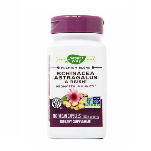 Nature's Way Echinacea Astragalus Reishi Echinacea Astragalus and Reishi for Immunity 400 mg 100 Capsules