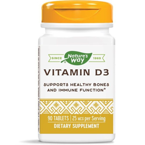 Nature's Way Vitamin D3 1000 i.u. Vitamin D3 for Healthy Joints and Bones 90 Tablets
