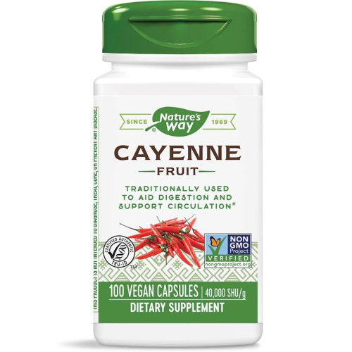 Nature's Way Hot Red Pepper for Good Blood Circulation 450 mg 100 Capsules