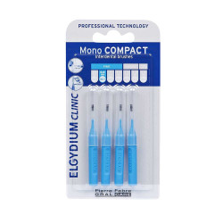 Elgydium Clinic Mono Compact Interdental Brush for Dental Plaque Blue 0.03" (0.8 mm) 4 pcs