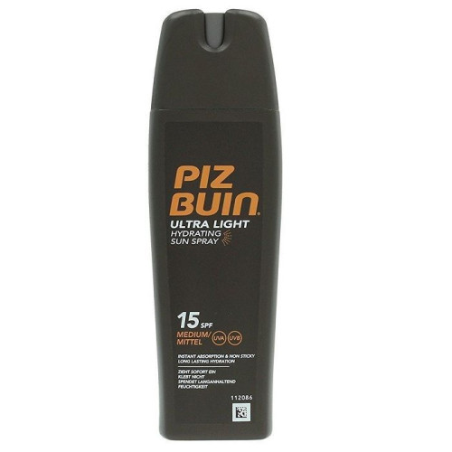Piz Buin Ultra Light Hydrating Sun Protection Spray for the Whole Body with Long-Lasting Effect SPF 15+ 6.76 fl oz (200 ml)