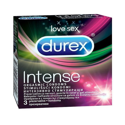 Durex Intense Orgasmic Stimulating Erection Condoms 3 pcs
