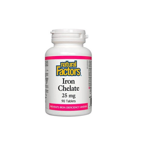 Natural Factors Iron Chelate 25 mg for Iron Deficiency 90 Capsule