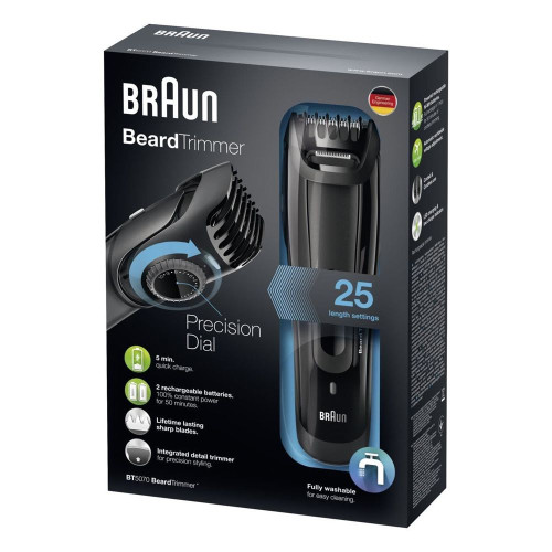 Braun BT5070 Beard Trimmer 1-1.26 in (32 mm) with 2 Attachments 1 pc