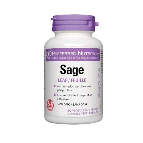 Natural Factors Preferred Nutrition Sage for Hormonal Problems and Menopause 350 mg 60 Capsules