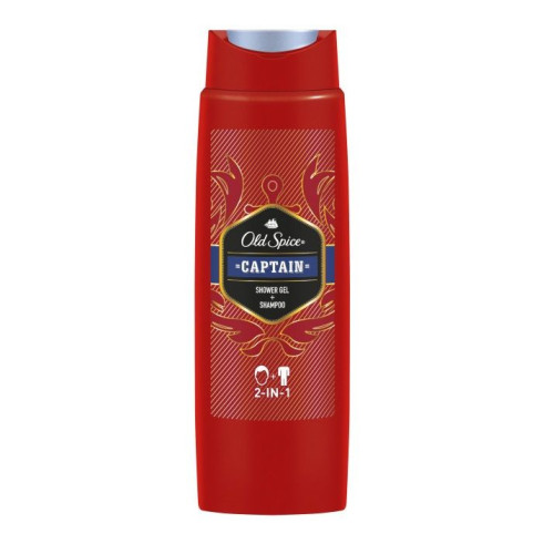 Old Spice Captain Cleansing Shower Gel + Shampoo 2-in-1 Long-Lasting Effect for Men 8.45 fl oz (250 ml)