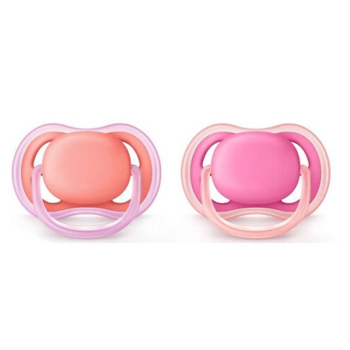 Philips Avent Ultra Air Silicone Pacifier 6-18 Months for Girls 2 pcs