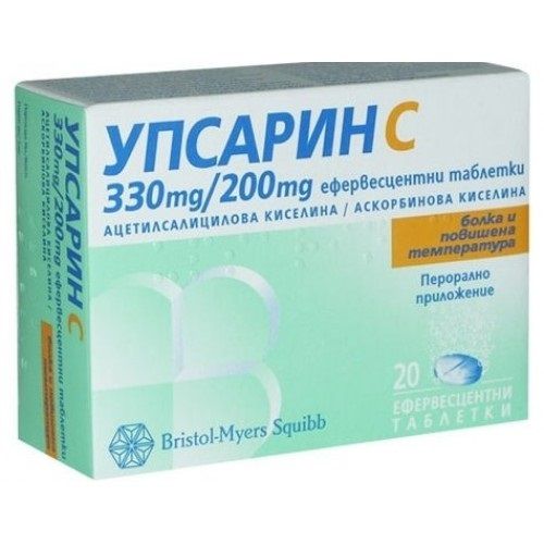 Upsarin C for High Temperature Headache and Pain 20 Tablets