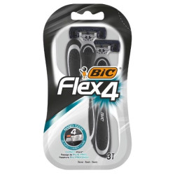 Bic Flex 4 Men's Razor with 4 Reusable Blades 3 pcs