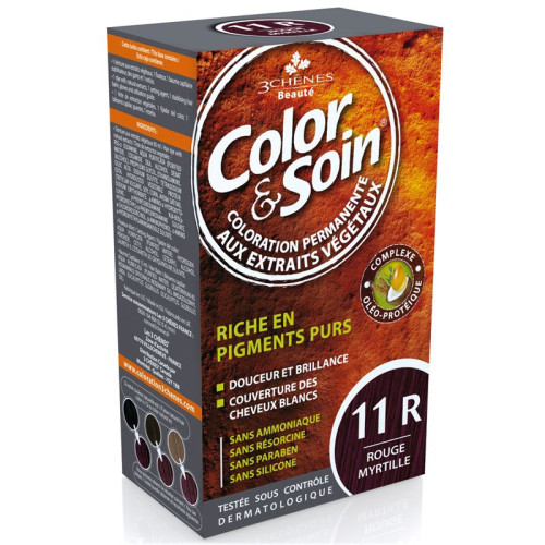 3Chenes Color and Soin Ammonia-Free Hair Dye Color 11R Cranberry Red 4.56 fl oz (135 ml)