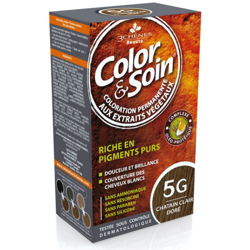 3Chenes Color and Soin Ammonia-Free Hair Dye Color 5G Golden Blonde Brown 4.56 fl oz (135 ml)