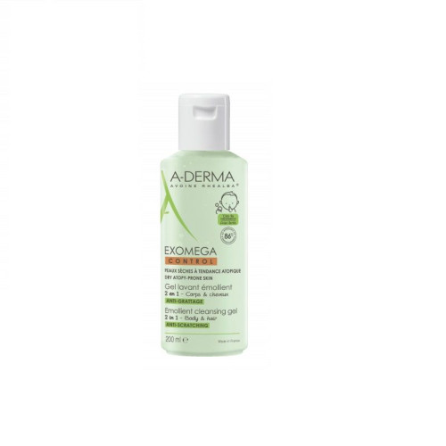 A-Derma Exomega Control Cleansing Emollient Baby Gel for Hair and Body 2 in 1 6.76 fl oz (200 ml)