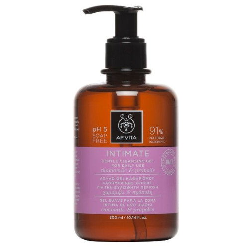 Apivita Intimate Gentle Cleansing Gel for the Intimate Area with Chamomile and Propolis 10.14 fl oz (300 ml)