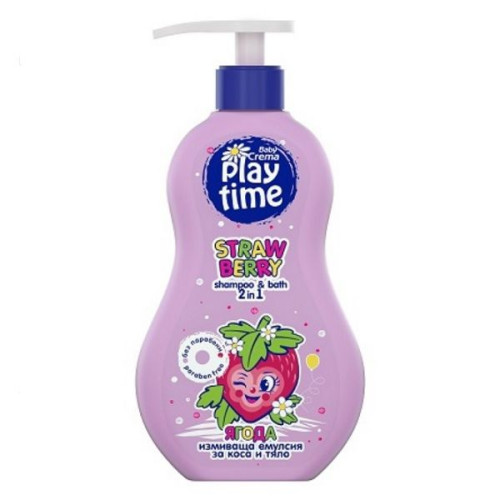 Baby Crema Play Time 2-in-1 Wash Emulsion for Hair and Body Strawberry 13.53 fl oz (400 ml)