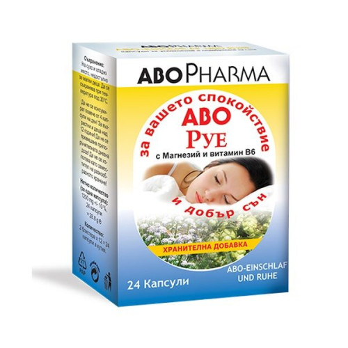 Abopharma Aborue for Insomnia Nervousness and Stress Peaceful Sleep 24 Capsules