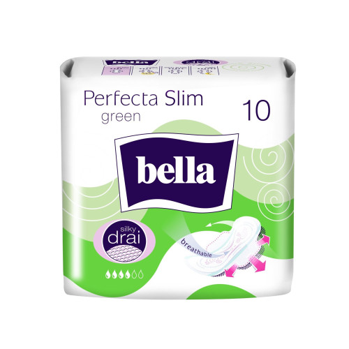 Bella Perfecta Slim Green Ultra Thin Sanitary Pads with Wings 10 pcs