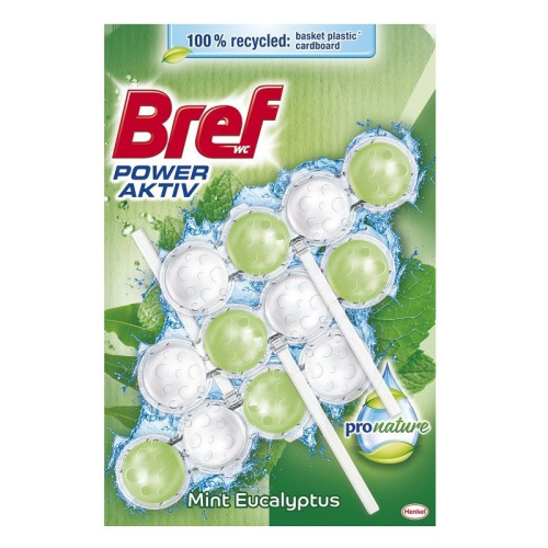 Bref Power Active Pronature Mint and Eucalyptus Hard Toilet Block 1.76 oz (50 g) 3 pcs