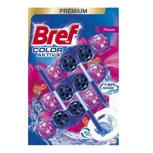Bref Color Active Flower Hard Toilet Block 1.76 oz (50 g) 3 pcs