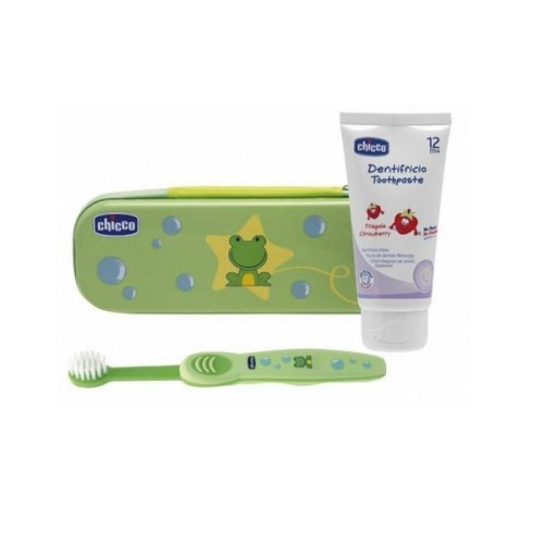 Chicco Teeth Cleaning Kit Green for Children 12+ Months
