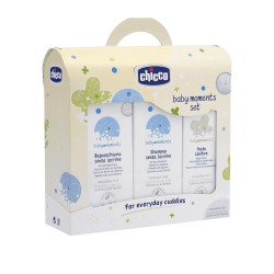 Chicco Baby Moments Set 0+ Promo Set for Babies Bath Foam Shampoo and Diaper Rash Cream