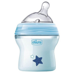 Chicco Natural Feeling Feeding Bottle with Silicone Teat with One Drop Blue for Children 0+ Months 5.07 fl oz (150 ml)