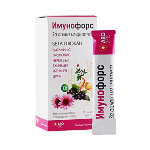 Aro Life Immunofort Dietary Supplement for Strong Immunity 0.25 fl oz (7.5 ml) 12 Sachets