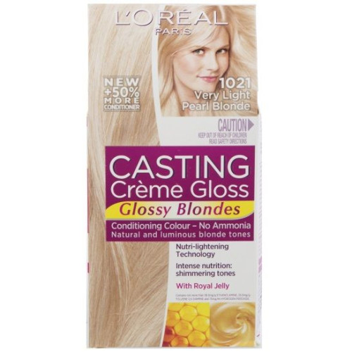 L'oreal Casting Creme Gloss Ammonia-Free Hair Dye 1021 Very Light Pearl Blonde 4.06 fl oz (120 ml)